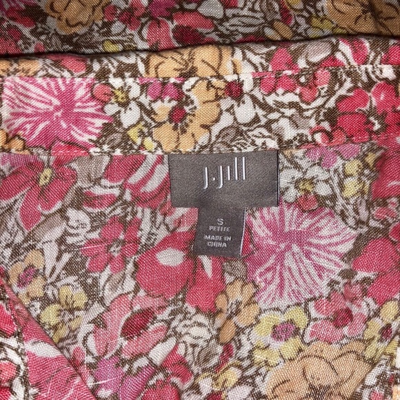 J.Jill floral blouse 100% linen - Picture 5 of 6